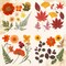 Fall Dried Pressed Flowers,100 Pcs Autumn Dried Flowers Leaves for Resin Molds Real Pressed Flowers for Crafts DIY Jewelry Molds, Scrapbooking, Candle